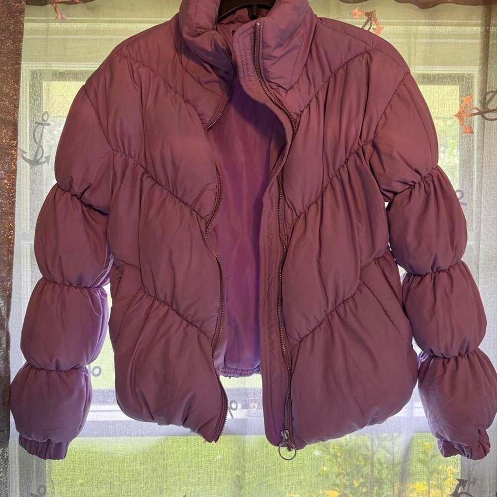 Love Tree Purple Puffer Jacket Bubble Coat